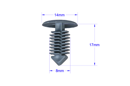 10x SPINKA KOŁEK TAPICERKI 7mm UNIWERSALNY SZARY