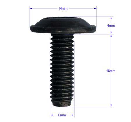 ŚRUBA CZARNA WZMOCNIONA UNIWERSALNA TORX M6x18x16