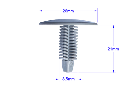 10x SPINKA TAPICERKI OSŁON NADKOLI UNIWERSALNA 8mm